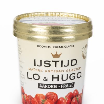 Potje roomijs aardbei